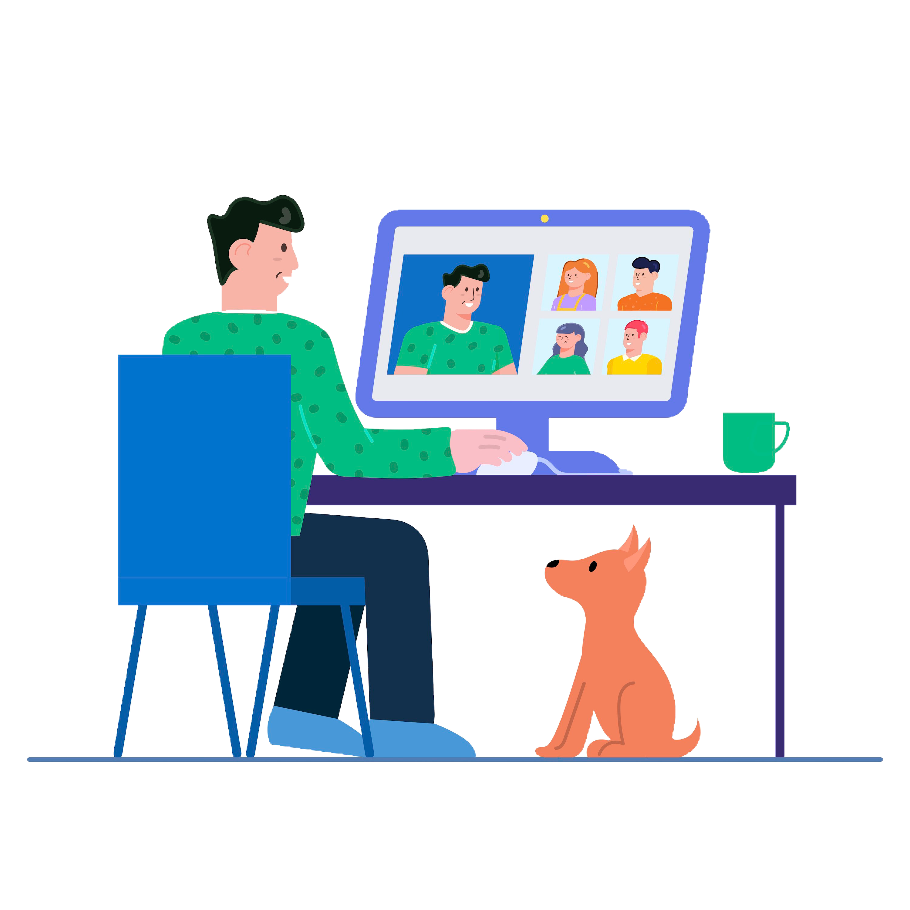 Clip art of person working from home